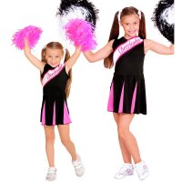 Kinderkostüm Cheerleader Kleid schwarz/pink