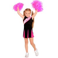 Kinderkostüm Cheerleader Kleid schwarz/pink