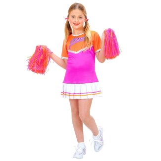 Kinderkostüm Cheerleader orange/pink