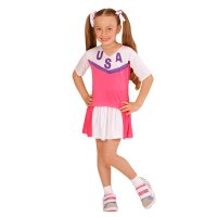 Kinderkostüm Cheerleader weiß/pink