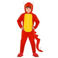 Kinderkostüm Drache rot/gelb