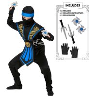 Kinderkostüm Kombat Ninja Set, blau