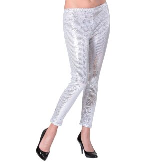 Paillettenleggings silber