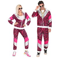 Kostüm Trainingsanzug Tigerprint pink