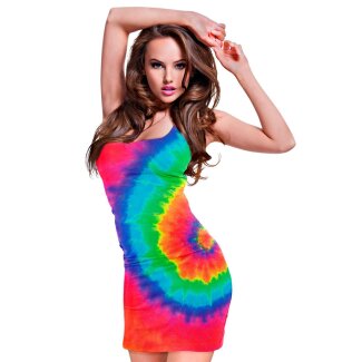 Kostüm Kleid Fashion Neon Tie Dye