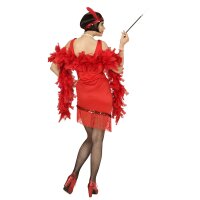 Kostüm Charleston rot, Kleid, Handschuhe