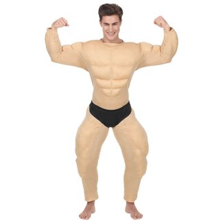 Kostüm Bodybuilder Muskeloverall mit Slip