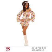 Kostüm 70er Kleid,Gürtel,Stirnband