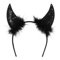 Diadem Teufelshörner Dämon schwarz