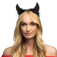 Diadem Teufelshörner Dämon schwarz
