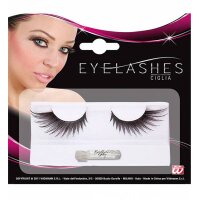 Wimpern Flügelform schwarz mit Kleber