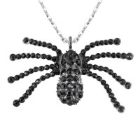 Halskette mit Strassspinne schwarz