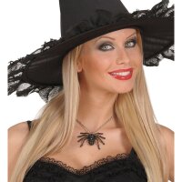 Halskette mit Strassspinne schwarz