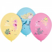 Luftballons Meerjungfrau 3 Farben 6er