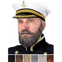 Bartset Kapitän mit Vollbart und Schnurrbart