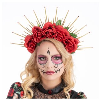 Stirnband mit Blumenkrone "Tag der Toten"