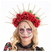 Stirnband mit Blumenkrone "Tag der Toten"