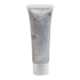 EULENSPIEGEL Glitzer Gel zum Schminken silber 18ml Tube