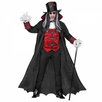 Herrenkostüm Vampire Lord Langer Mantel mit Weste
