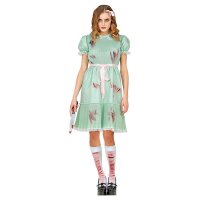 Kostüm Killerpuppe Kleid Gürtel Strümpfe