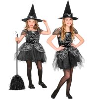 Kinderkostüm Hexe Kleid und Hut schwarz