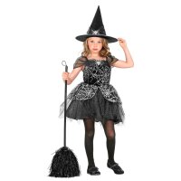 Kinderkostüm Hexe Kleid und Hut schwarz