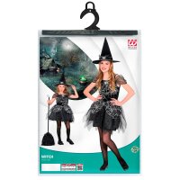 Kinderkostüm Hexe Kleid und Hut schwarz