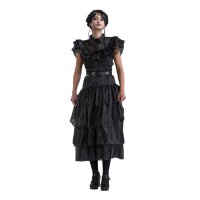 CHAKS Erwachsenenkostüm Wednesday Ballkleid schwarz