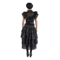 CHAKS Erwachsenenkostüm Wednesday Ballkleid schwarz