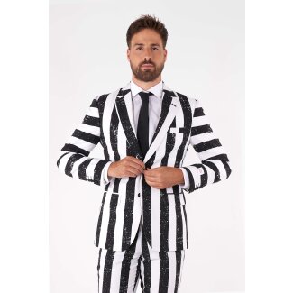 Erwachsenenkostüm Beetlejuice Blazer + Pants + Tie schwarz