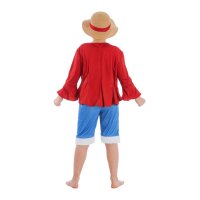CHAKS Kinderkostüm One Piece Luffy rot/blau 4 Teile