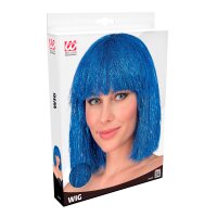 WIDMANN Perücke Glitzer Blau
