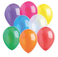 Luftballons Crystal 27,5cm bunt 10er