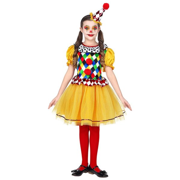 Kinderkostüm Clown Gr.128 mit Tütü und Minihut