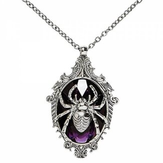 Kette mit Spinne & violettem Edelstein