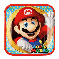 Pappteller Super Mario quadratisch 23x23cm 8er