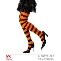 Strumpfhose gestreift orange/schwarz 70 Den