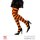 Strumpfhose gestreift orange/schwarz 70 Den