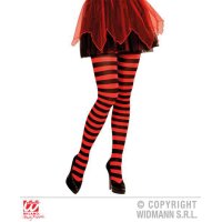 Strumpfhose gestreift rot/schwarz Gr. XL