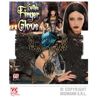 Armband Gothic schwarz mit schwarzem Schmuckstein