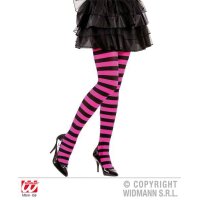Strumpfhose gestreift rosa/schwarz Gr.L