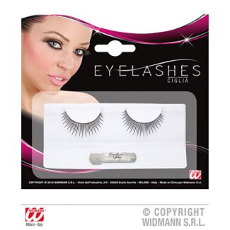 Wimpern schwarz mit Kleber
