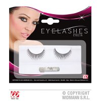Wimpern schwarz mit Kleber