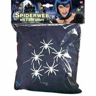 Spinnennetz schwarz mit 5 Spinnen