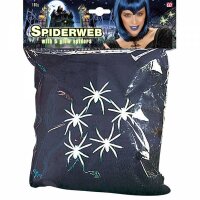 Spinnennetz schwarz mit 5 Spinnen