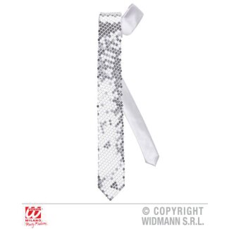 Krawatte silber mit Pailletten