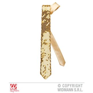 Krawatte gold mit Pailletten