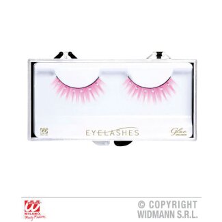Wimpern spitz rosa mit Kleber