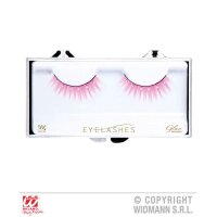 Wimpern spitz rosa mit Kleber