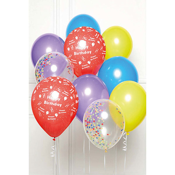Luftballon Bouquet Happy Birthday Regenbogen 10 Ballons